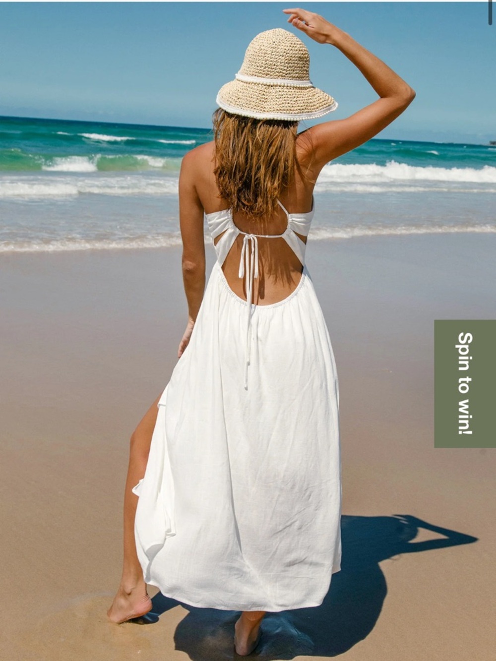 Berlook Linen Blend Crisscross Beach Dress XS - Picture 2 of 3
